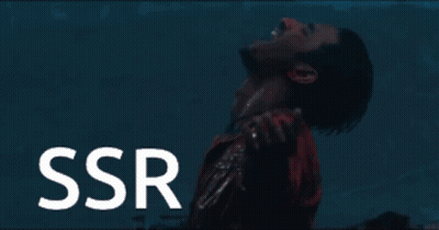 A Blue Background With Ssr Written In White GIF