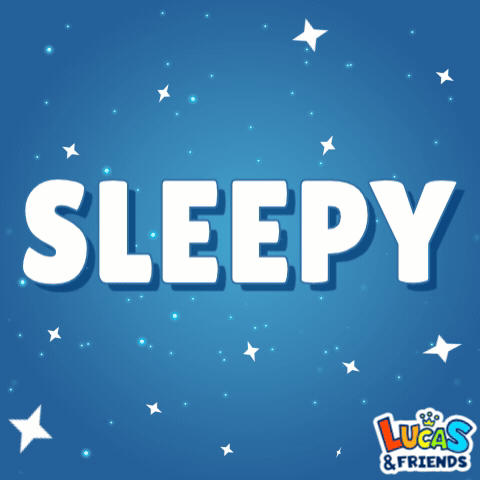 A Blue Background With Stars And The Word Sleepy On It GIF