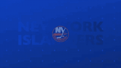 A Blue Background With The New York Islanders Logo In The Center GIF