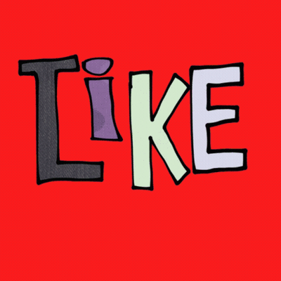 A Blue Background With The Word Like Written In Different Colors GIF