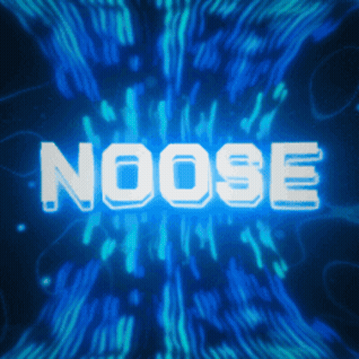 A Blue Background With The Word Noose In White GIF
