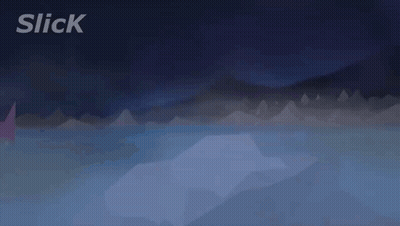 A Blue Background With The Word Slick Above It GIF