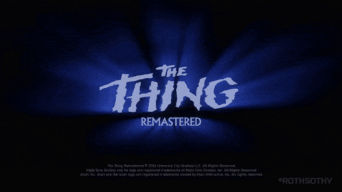 A Blue Background With The Word Thing Remastered GIF