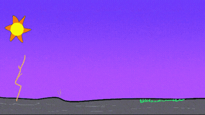 A Blue Background With The Words And The Day Goes On On It GIF
