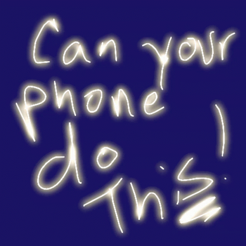 A Blue Background With The Words Can Your Phone Do This GIF