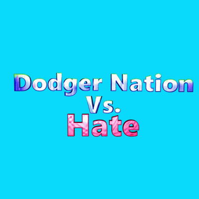 A Blue Background With The Words Dodger Nation Vs GIF