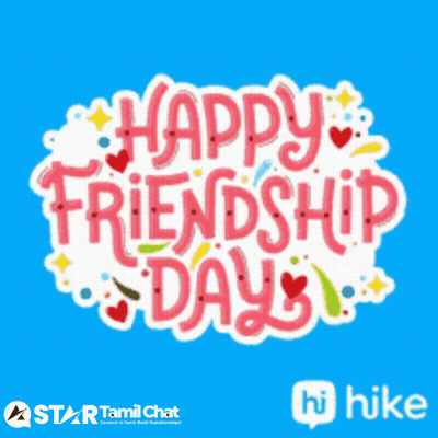 A Blue Background With The Words Happy Friendship Day GIF