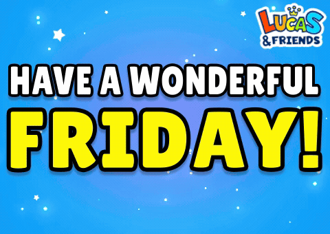 A Blue Background With The Words Have A Wonderful Friday In Yellow Letters GIF