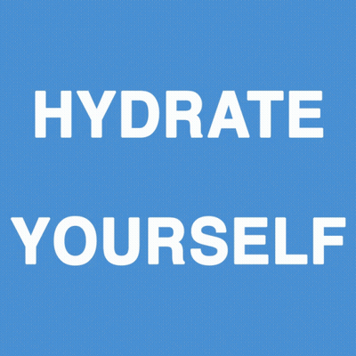 a blue background with the words " hydrate yourself " on it