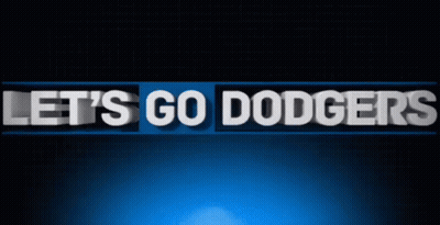 A Blue Background With The Words Let 'S Go Dodgers On It GIF