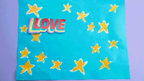 A Blue Background With The Words Love Love Me Anyway GIF