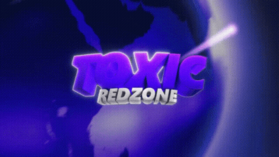 A Blue Background With The Words Toxic Redzone In Purple GIF