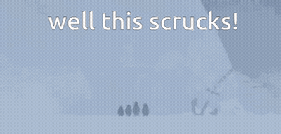 A Blue Background With The Words Well This Scrucks Written On It GIF