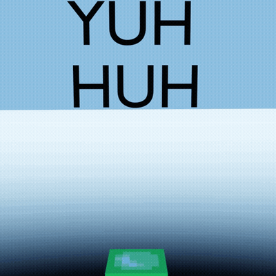 A Blue Background With The Words Yuh Huh GIF