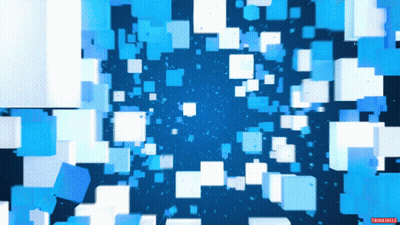 A Blue Background With White Squares And The Words Thinkfield GIF
