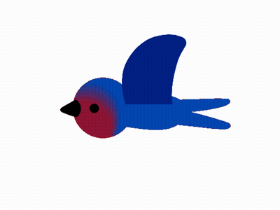 A Blue Bird With A Red Head Is Flying In The Air GIF