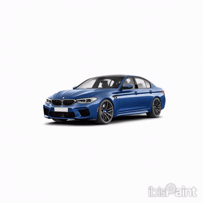 A Blue Bmw With The Word Ibis Paint On The Bottom Right GIF