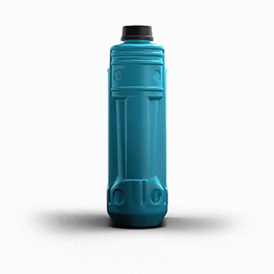 A Blue Bottle Of Rowe 5W-30 Oil GIF