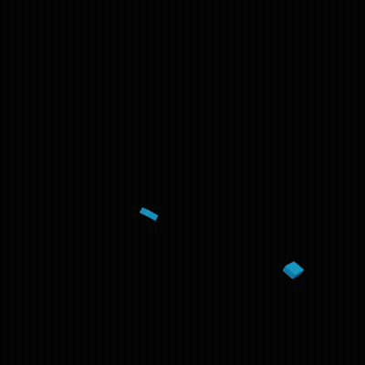 A Blue Brick Wall With A White Letter P Breaking Through It GIF