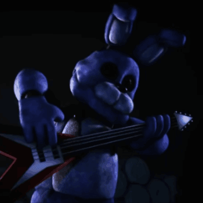 Blue Bunny Playing Guitar In Dark GIF