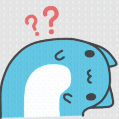 A Blue Cartoon Character With A Red Question Mark Above Its Head GIF