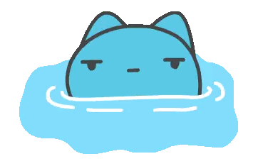 A Blue Cat Is Floating In A Puddle Of Water With Its Eyes Closed Sticker