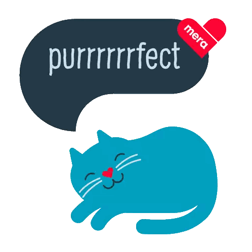 A Blue Cat Is Laying Under A Speech Bubble That Reads Purrrrfect Sticker