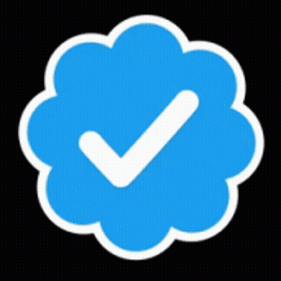 A Blue Check Mark In A White Cloud On A Black Background . GIF
