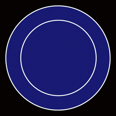 A Blue Circle With A Rainbow Colored Circle In The Middle GIF