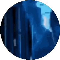 A Blue Circle With A White Background And A Few Lines On It Sticker