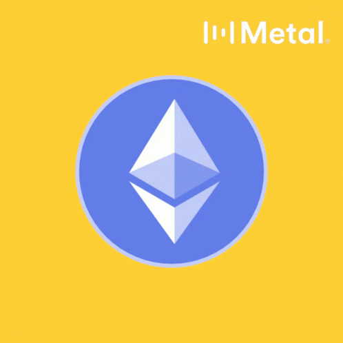 A Blue Circle With A White Pyramid In It And The Word Metal On The Bottom GIF