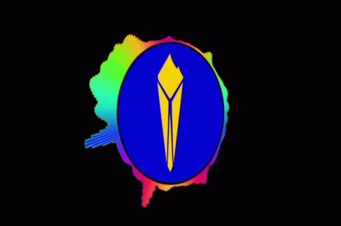 A Blue Circle With A Yellow Object In It GIF