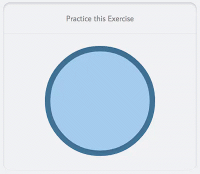 A Blue Circle With The Word Exhale In The Center GIF