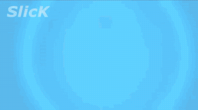 A Blue Circle With The Word Slick On The Bottom GIF