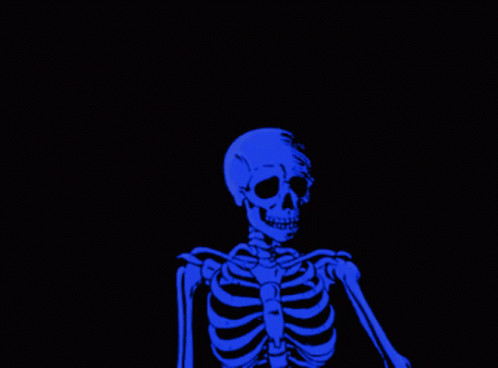 A Blue Drawing Of A Person 'S Mouth With A Rope Hanging From It GIF