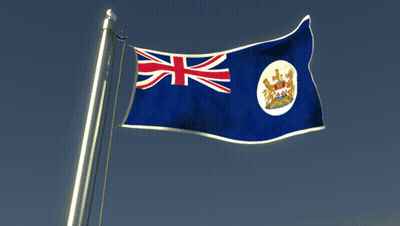 A Blue Flag With A Red White And Blue British Flag On It GIF