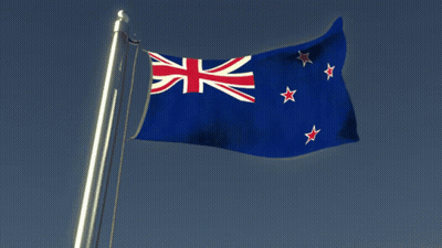 A Blue Flag With Red White And Blue Stars Is Waving In The Wind GIF