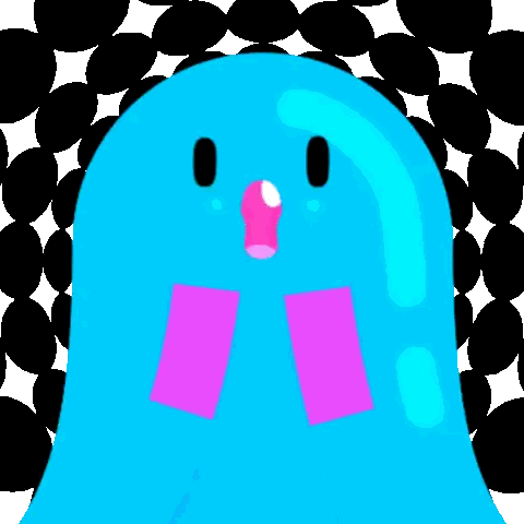 A Blue Ghost With A Surprised Look On Its Face Sticker