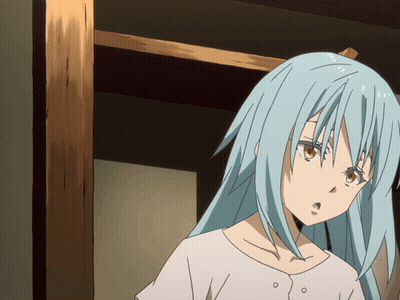 A Blue Haired Anime Character With A White Shirt GIF
