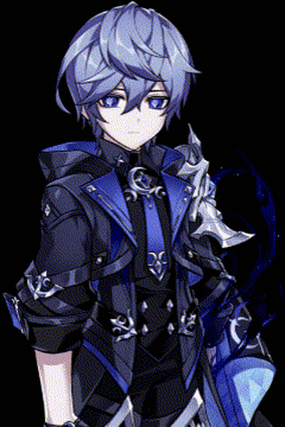A Blue Haired Anime Character With Purple Eyes GIF