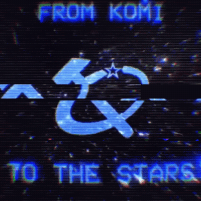 A Blue Hammer And Sickle With A Star On It And The Words From Kumi To The Stars GIF