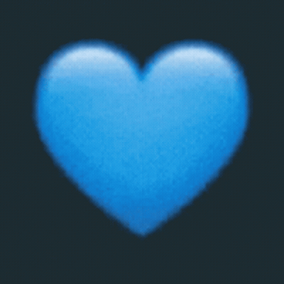 A Blue Heart On A Black Background Is A Blurred Image GIF