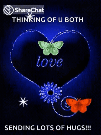 A Blue Heart With The Word Love Written In It GIF