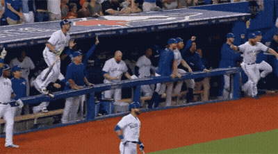 A Blue Jays Baseball Player Stands On The Field GIF