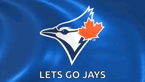 A Blue Jays Logo With A Canadian Maple Leaf On It GIF