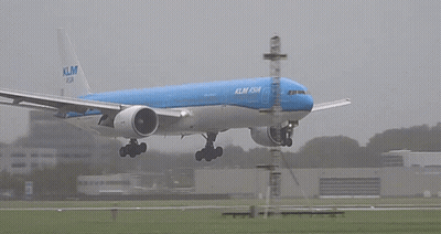 A Blue Klm Asia Airplane Is Taking Off GIF
