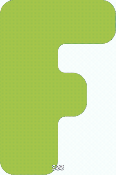 A Blue Letter F With Sss Written On The Bottom GIF