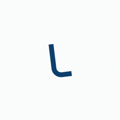 A Blue Letter L With Yellow Rays Coming Out Of It GIF