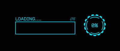 A Blue Loading Bar With The Words Loading 100 % On It GIF