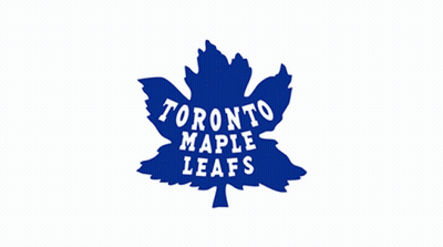 A Blue Maple Leaf With The Words Toronto Maple Leafs Written On It GIF